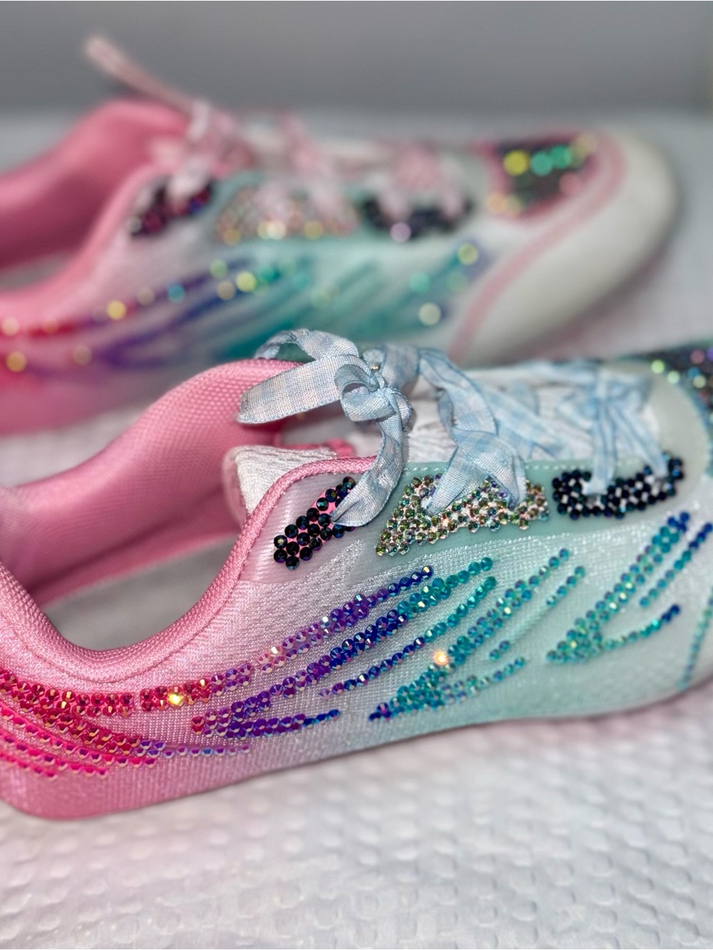 Girls Pink Multicolor Gemstone Sneaker Trainers